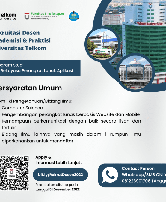 Info Lowongan Dosen D3RPLA Telkom University